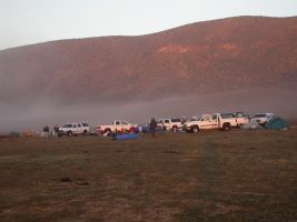 Campsite and vehicles