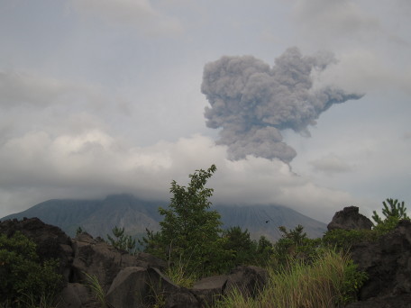 erupting volcanic cloud