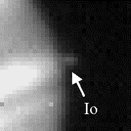 10 micron image of Io about to disappear behind Jupiter
