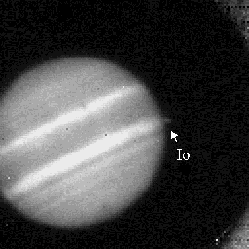 Io about to go behind Jupiter