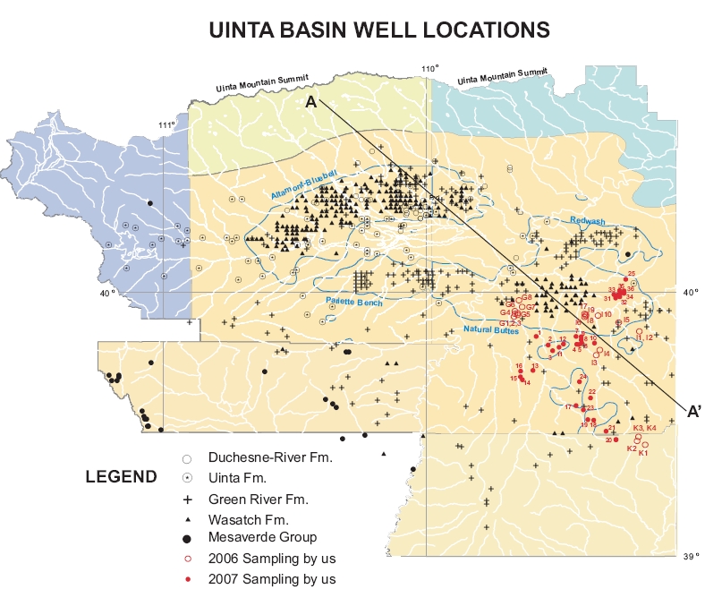 Uinta Basin Gas Well Locations